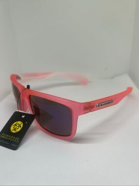 Biohazard Frosted Pink Mirrored UV400 Sunglasses NWT
